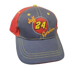 NEW Jeff Gordon 24 Nascar Blue Red Hat Baseball Cap Chase Authentics